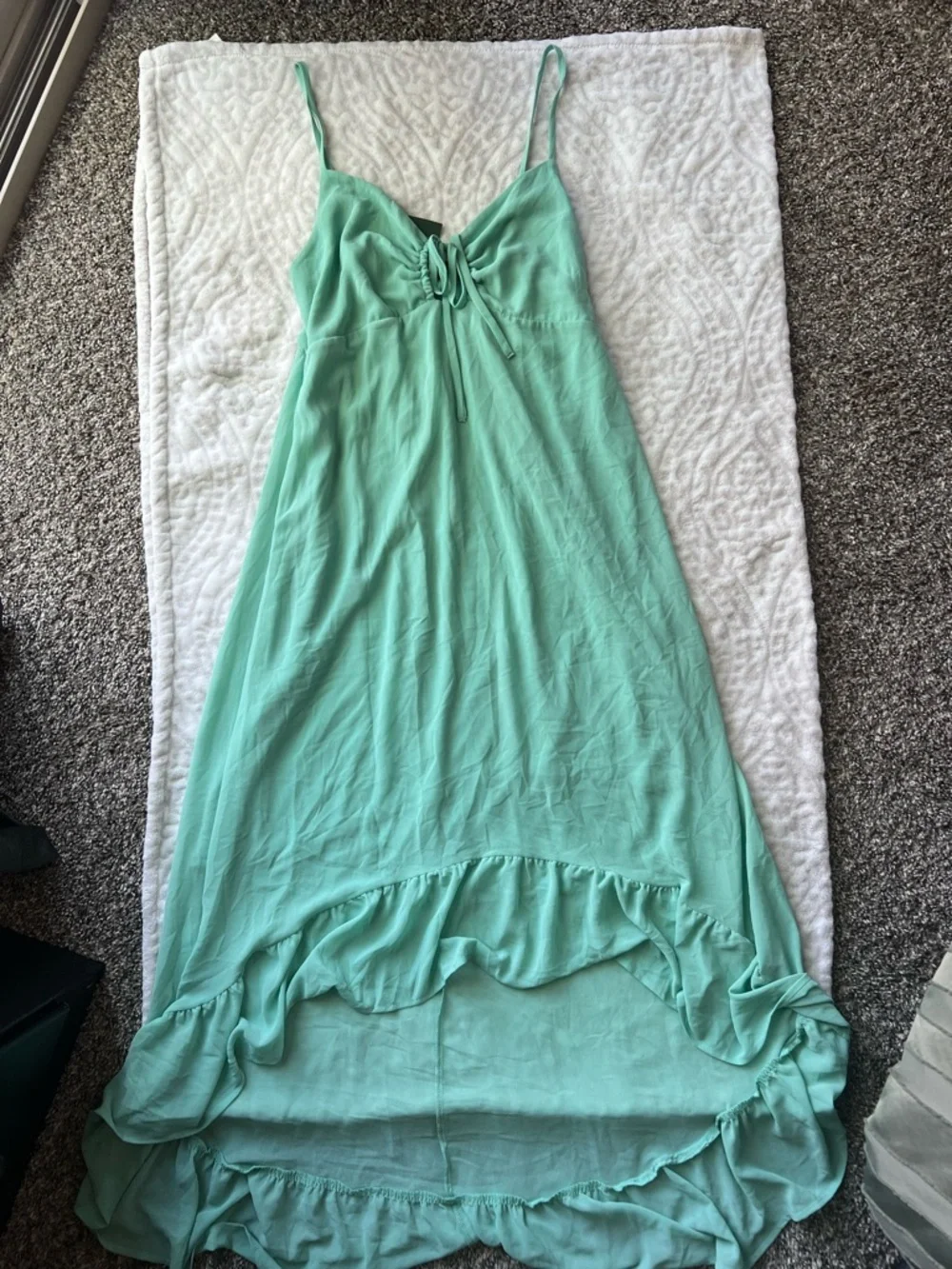 NWT Wild Fable Women’s Sleeveless High-Low Hem Chiffon Dress | Aqua Green Size L - Picture 2 of 11